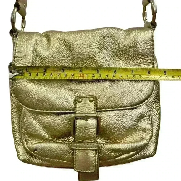 MICHAEL KORS METALLIC GOLD PEBBLED LEATHER CROSSBODY BAG - Picture 9 of 14